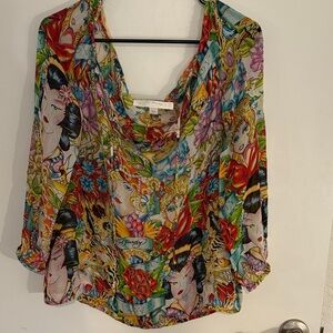 Ed Hardy 'Christian Audigier' 100% Silk Top
